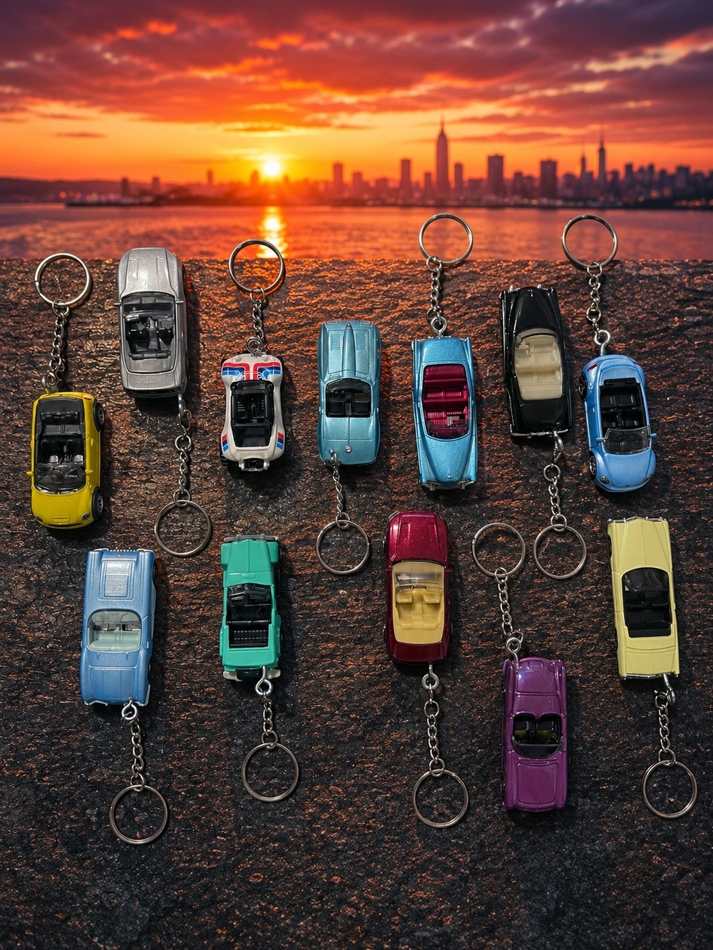 Assorted Mini Car Keychain Phone Charm - Multicolor Convertibles